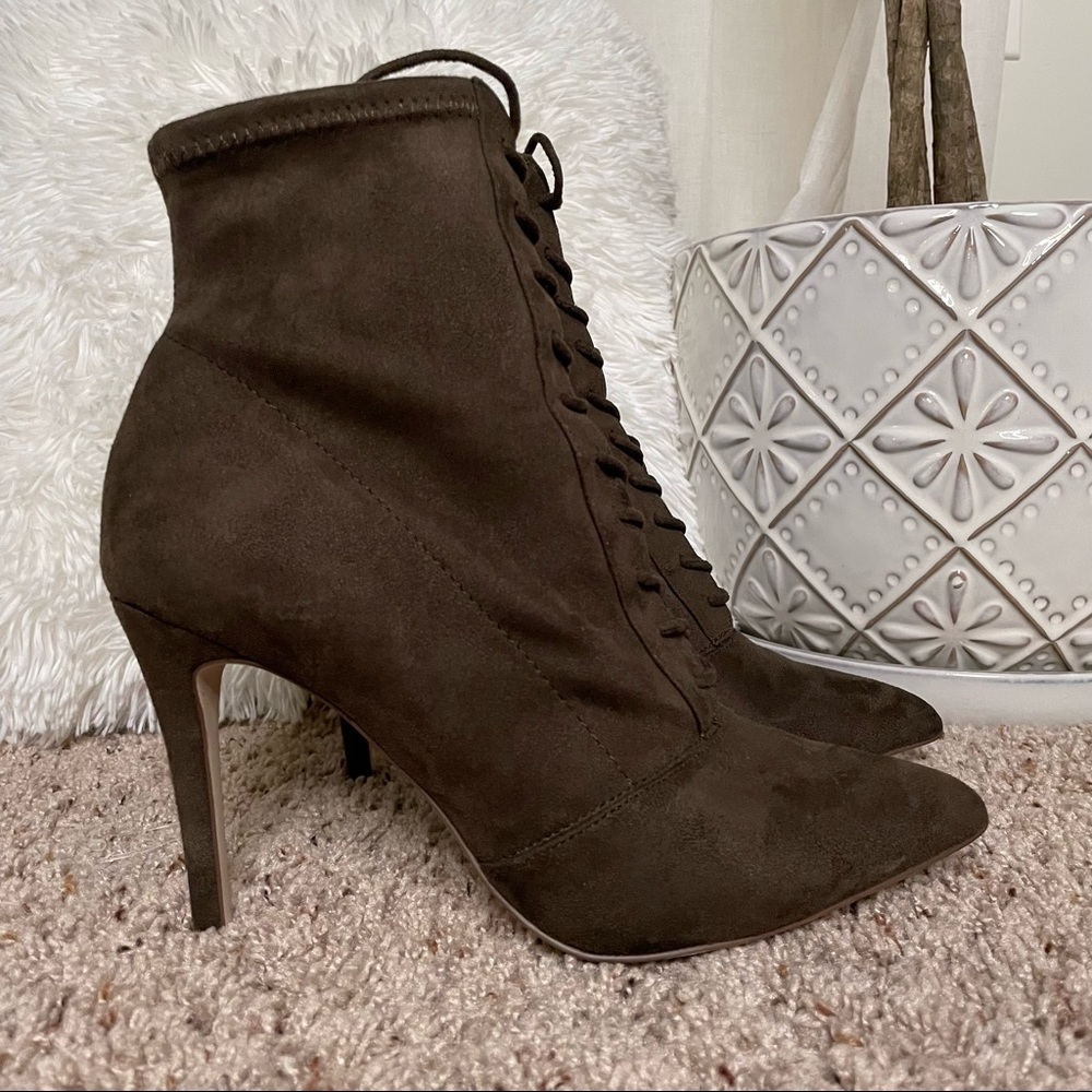Olive Lace Up Bootie
